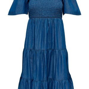 JDY - Kjole - JDY Wendy 2/4 Below Knee Dress - Medium Blue Denim