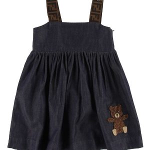 Fendi Kjole - Denim - Navy m. Logo/Bamse - 1½ år (86) - Fendi Kjole