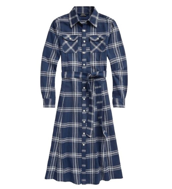 Polo Ralph Lauren Skjortekjole - Denim Shop - Blåternet - 16 år (176) - Ralph Lauren Kjole