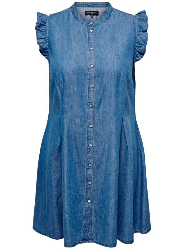 Carlea - Sød blå denim kjole