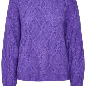 Gestuz - Strik - Alpha Cabel Pullover - Purple Opulence Melange