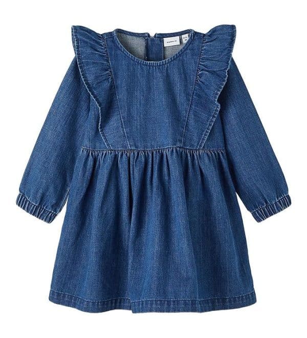 Name It Kjole - Noos - NmfAmy - Dark Blue Denim - 1½ år (86) - Name It Kjole