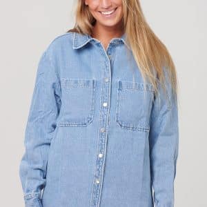 Noella Vance Pocket Denim Skjorte Blå, Størrelse: M, Farve: Blå, Dame
