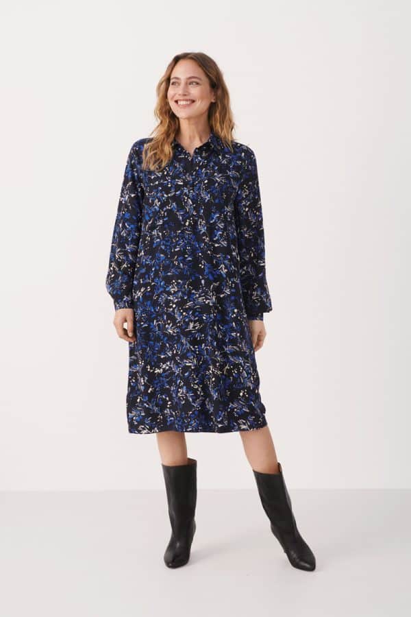 Part Two Rabeapw Kjole 3058 301513 Blå, Størrelse: 34, Farve: Blå Multicolor Brunch Print, Dame
