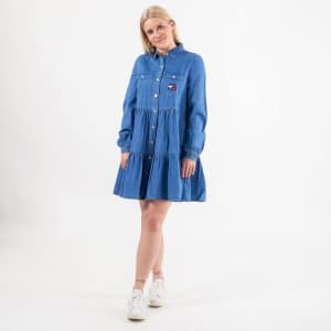 Tommy Jeans - TJW CHAMBRAY DRESS - Kjoler til hende - Blå - S