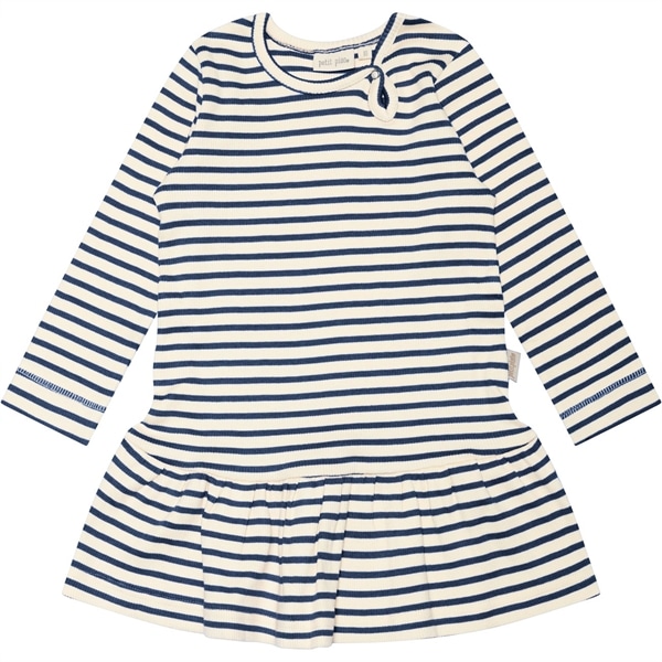 Petit PiaoÂ® Denim Blue/Off White Kjole Modal Striped
