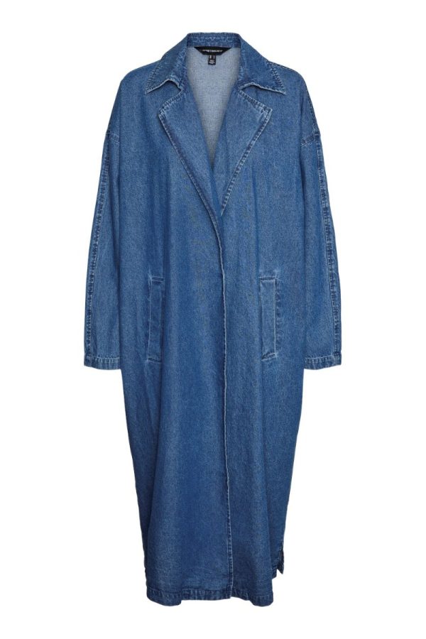 Something New - Jakke - SN Nella LS Oversize Long Jacket - Medium Blue Denim