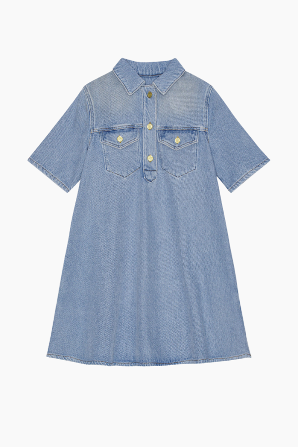 Heavy Denim Mini Dress J1503 - Tint Wash - GANNI - Blå L