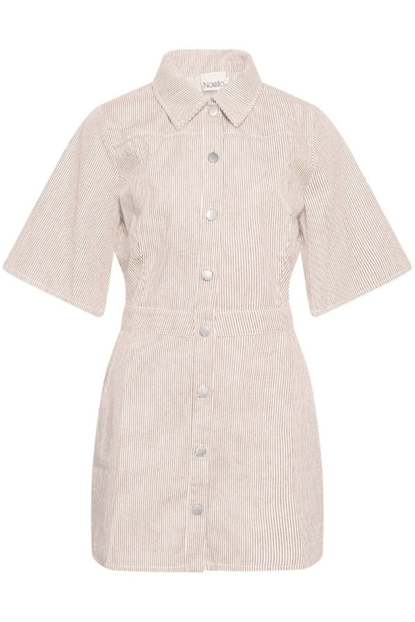 Noella - Kjole - Benita Dress - Beige/White