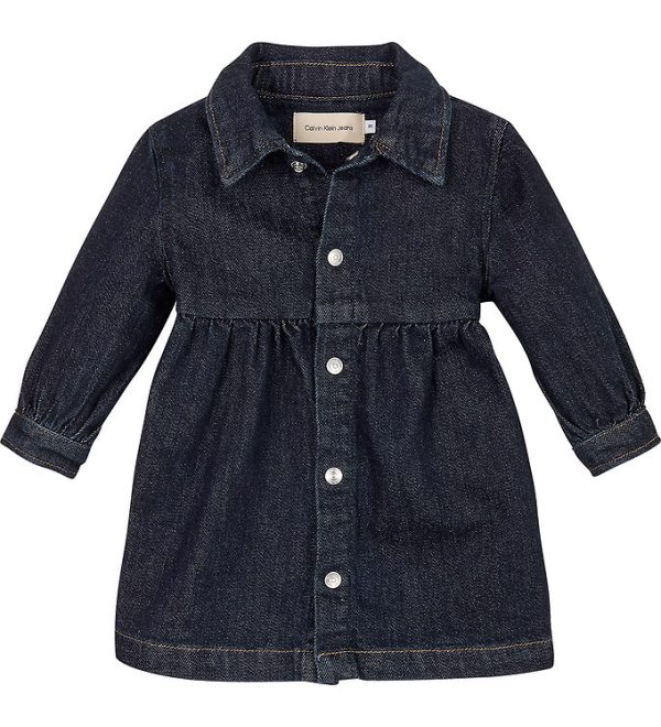 Calvin Klein Kjole - Denim Shirt Dress - Clean Rinse Blue