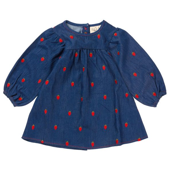 Flöss Berry Denim Colette Kjole - Str. 2 år/92