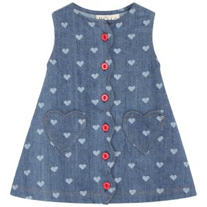 Flöss Blue Denim/Hearts Lollo Kjole - Str. 12 mdr/80