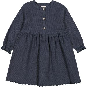 MarMar Chambray Blue Dagmara Scallop Kjole - Str. 3 år/98