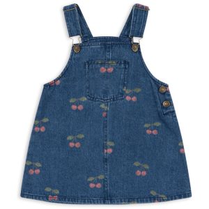 Konges Sløjd Ma Grande Cerise Denim Magot Overall Kjole GOTS - Str. 18 mdr