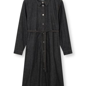 Mads Nørgaard - Kjole - Soft Denim Svanil Dress - Black Melange