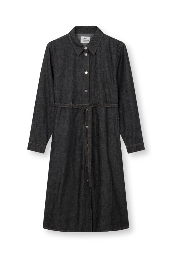 Mads Nørgaard - Kjole - Soft Denim Svanil Dress - Black Melange