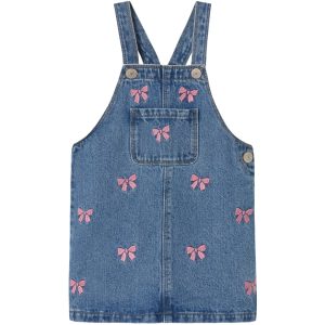 Name It Medium Blue Denim Conny Embroidery Denim Spencer Kjole - Str. 104