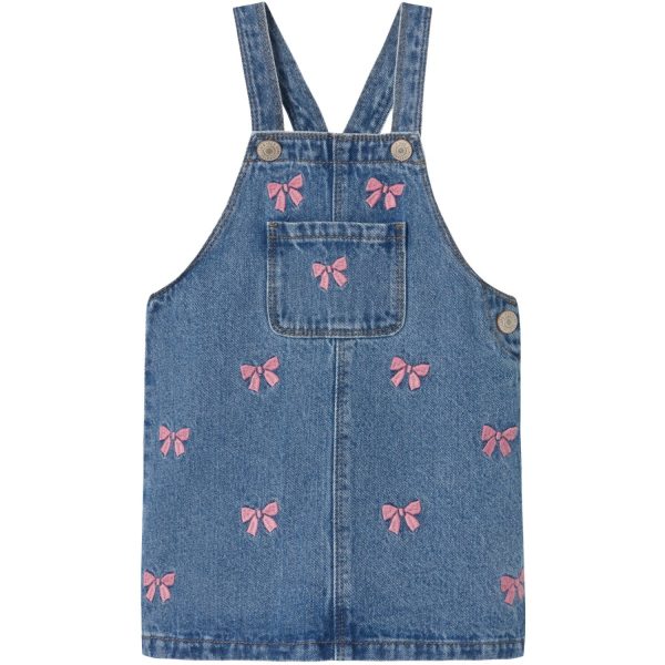 Name It Medium Blue Denim Conny Embroidery Denim Spencer Kjole - Str. 104