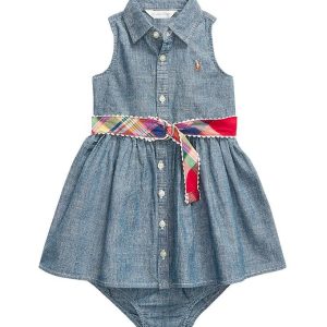 Polo Ralph Lauren Kjole m. Bloomers - Denim - Watch Hill - Blå