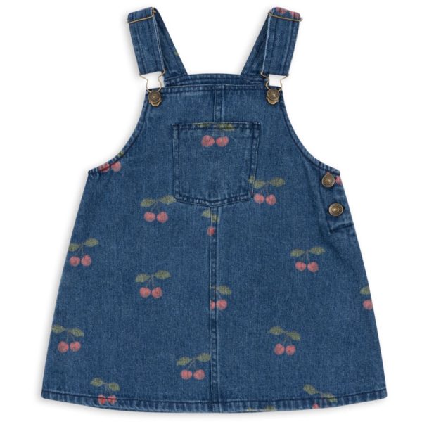 Konges Sløjd Ma Grande Cerise Denim Magot Overall Kjole GOTS - Str. 12 mdr