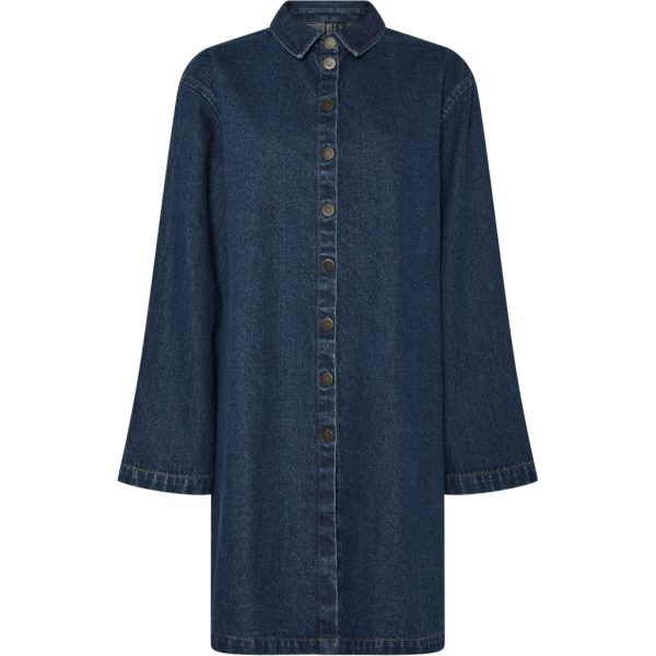 PIECES dame kjole PCFLORA - Medium blue denim