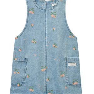 Liewood Kjole - Peach/Light blue denim