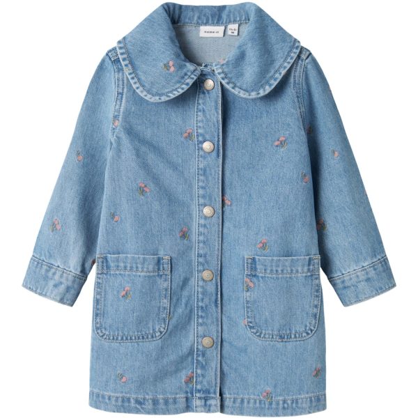 Name It Light Blue Denim Piper Denim Kjole - Str. 104