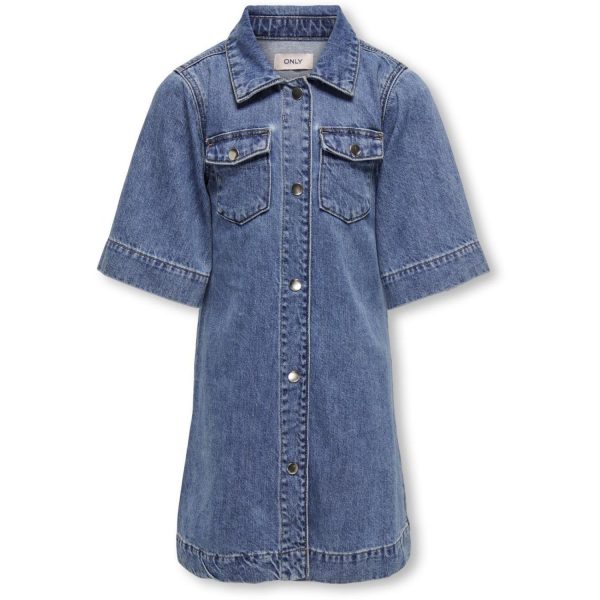 kids ONLY Medium Blue Denim Tova Denim Kjole Add - Str. 140