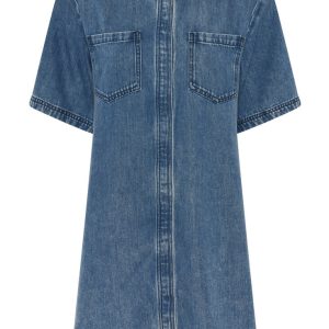 Bruuns Bazaar - Kjole - Women PlatyBBZigata Dress - Blue Denim