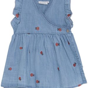 Minymo Kjole - Faded Denim m. Mariehøne