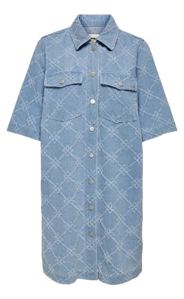 ONLY Kjole - Belle Print - Light Blue Denim