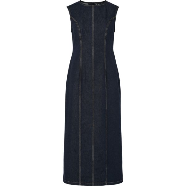 PIECES dame kjole PCFRANNA - Dark Blue Denim