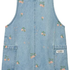 Angelica Printed Denim Dress Peach