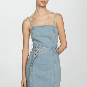 Denim Dress With Belt