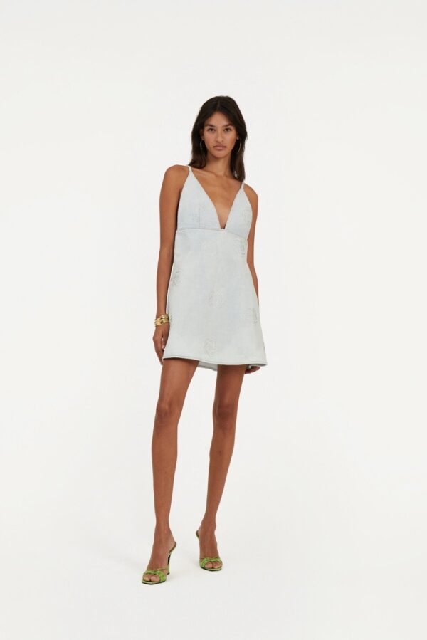 Denim Stud Mini Dress