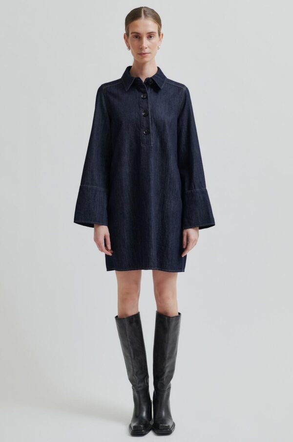 Dera Tunic denimkjole - Dark Blue Denim