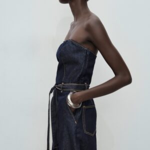Strapless Denim Jumpsuit