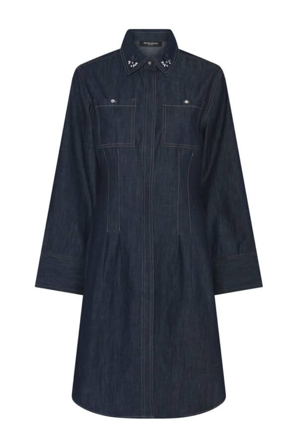 Bruuns Bazaar - Kjole - Chambra Ziki dress - Denim blue (Levering midt november)