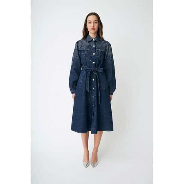 Cras CelineCras Kjole - Dark blue denim