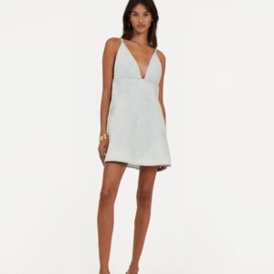 Denim Stud Mini Dress