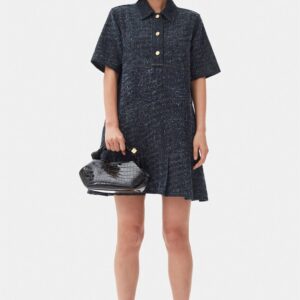 Fluffy Denim Mini Dress