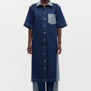 Luke Viola Block denimkjole - Mid Blue Denim