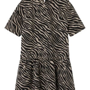 NAME IT Kjole Zebra Twill Cement Black Zebra