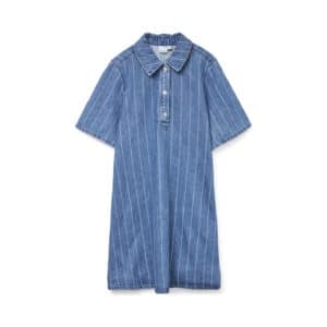 VERO MODA dame kjole VMOCEAN - Medium Blue Denim Stripes WHITE